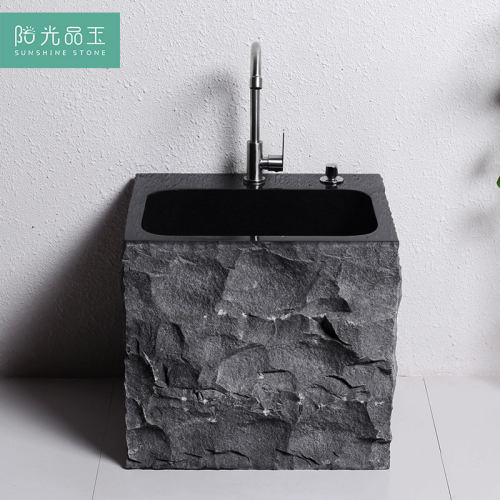 阳光品玉家用拖把池户外庭院石材阳台卫生间石头墩布池落地式水槽 - 图2