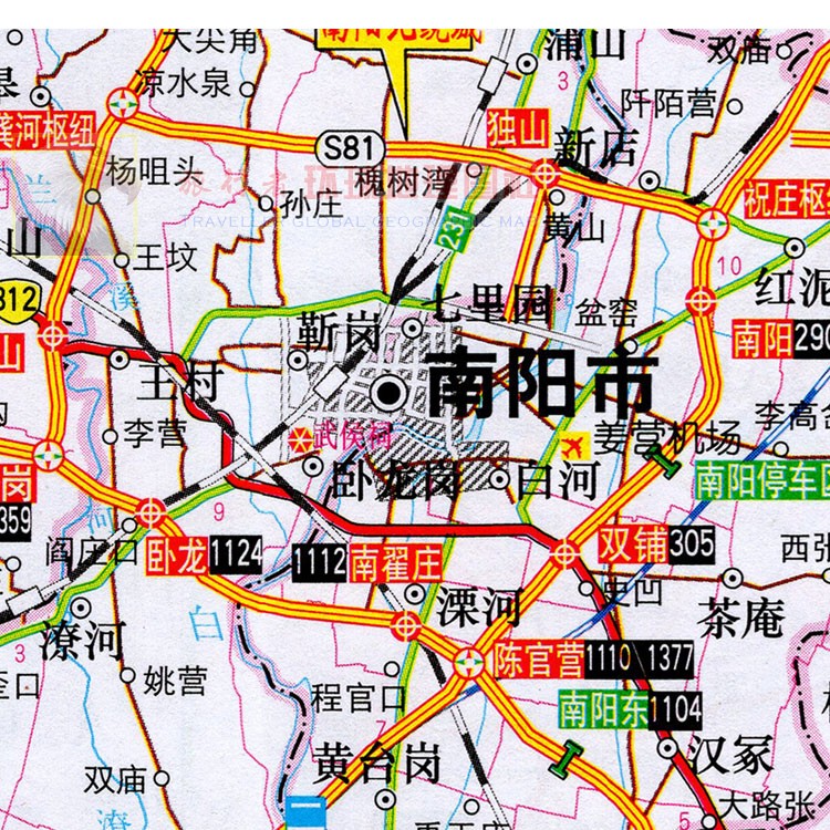 2023新款超大巨幅南阳市墙贴行政区划图交通装饰画海报地图-图0