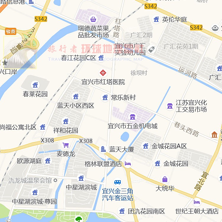 超大巨幅 宜兴市区地图墙贴定做 城市城区海报2024新版装饰画芯 - 图1