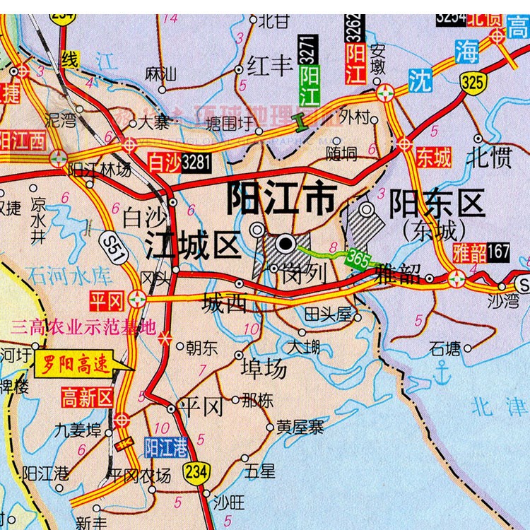 2023新款 超大巨幅 云浮市 阳江市墙贴 交通行政区划图 海报地图 - 图0