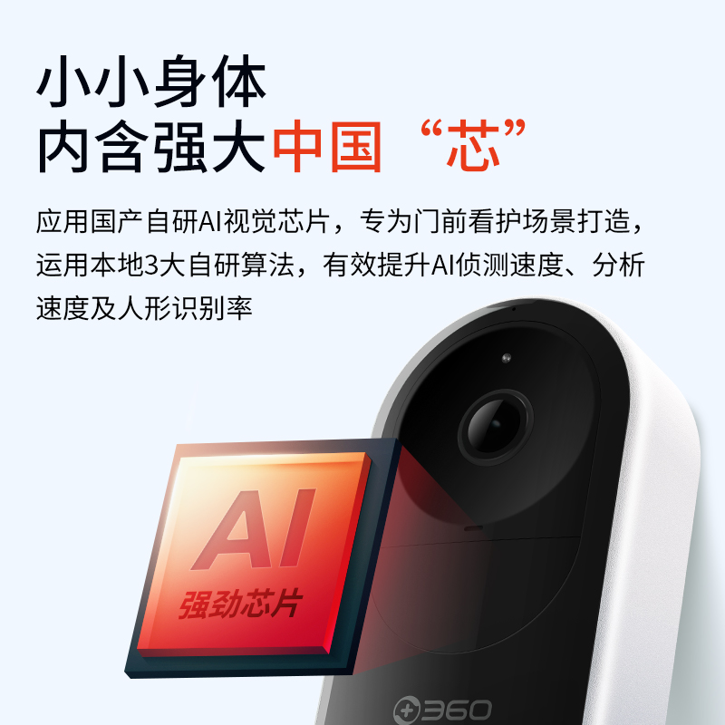 【正品】360可视门铃6Pro家用500万智能电子猫眼360度全景监控 - 图3