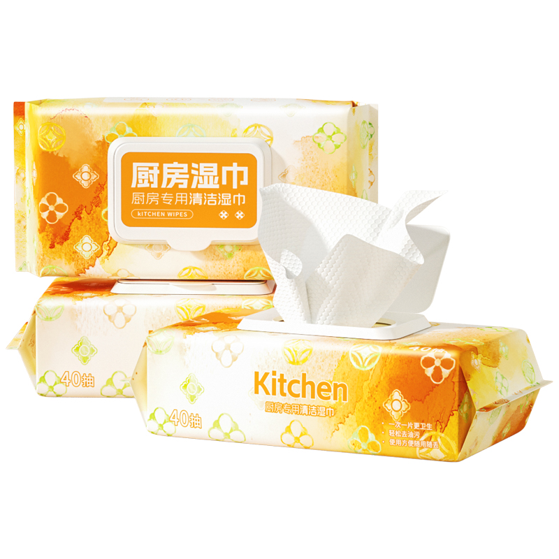 蓝漂厨房湿巾强力去油去污家用加大尺寸油烟机清洁加大加厚湿纸巾