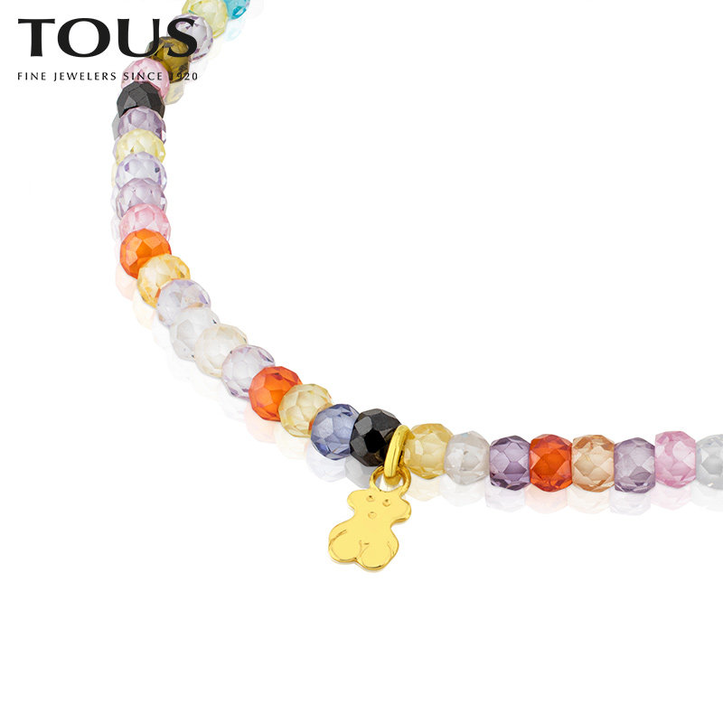 tous /桃丝熊彩色串珠女生天然手链 TOUS桃丝熊手链