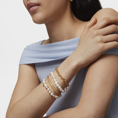 TOUS桃丝熊925银巴洛克珍珠轻奢叠带款小众手链情侣女生节日礼物 - 图3