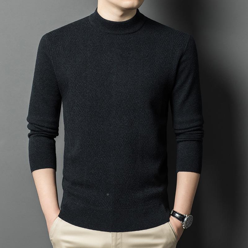 2024季男24087-YA士羊绒衫加厚中年男冬装休闲圆毛领保暖衣针织羊 - 图0