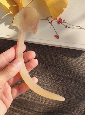 羊角反扣双尖发簪发钗发饰旗袍配饰银杏新中式簪子女盘发古风简约