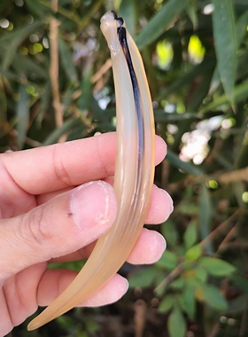 天然羊角雕刻竹叶发簪头饰手工制作精雕中式气质双尖反扣式短簪