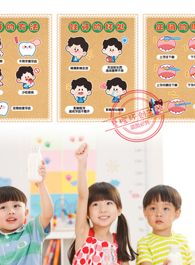 幼儿园保护眼睛牙齿主题环创墙贴