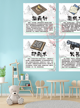 幼儿园四大发明名著主题环创墙贴