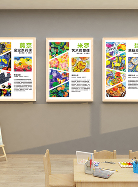 少儿美术画室课程体系3D立体墙贴