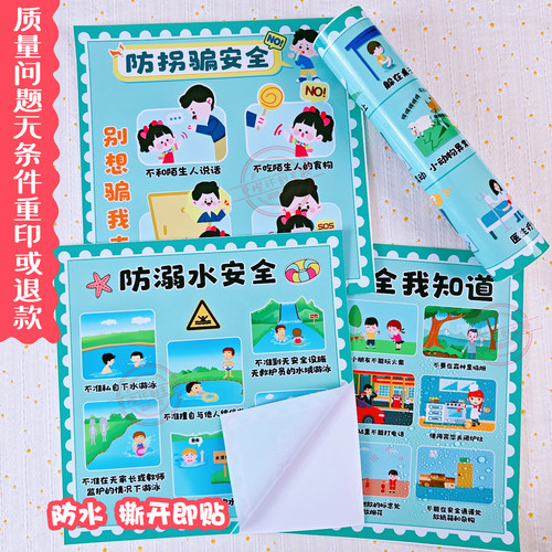 幼儿园环创主题墙墙面装饰消防交通防拐骗安全教育标志墙贴贴纸画 - 图2