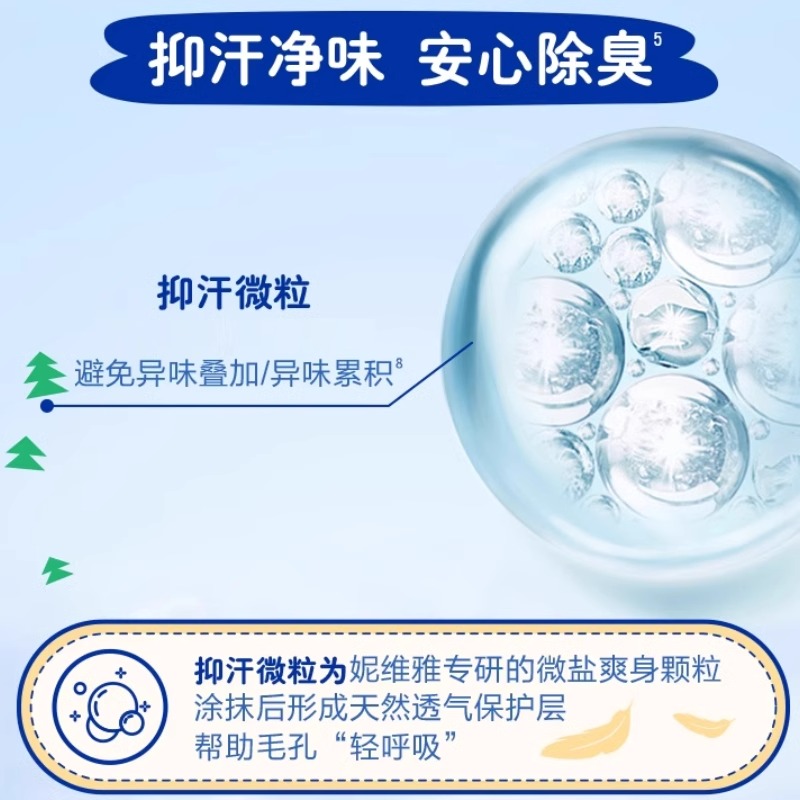 妮维雅走珠液止汗露女男士腋下抑汗香体爽身官方香体滚珠清新正品