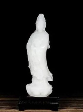 莲花观音供奉天然玉石