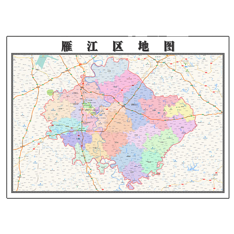 雁江区地图1.15m资阳市折叠家用高清办公室书房新款包邮现代墙贴 - 图3