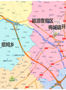 潜山市地图1.15m安庆市折叠版客厅办公室地理图墙面装饰贴画