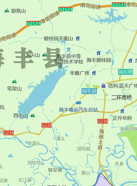 汕尾市地图1.15m行政交通区域划分新款办公室折叠版装饰画墙贴