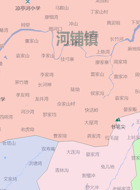 罗田县地图1.15m折叠版黄冈市会议办公室装饰画客厅背景墙贴图
