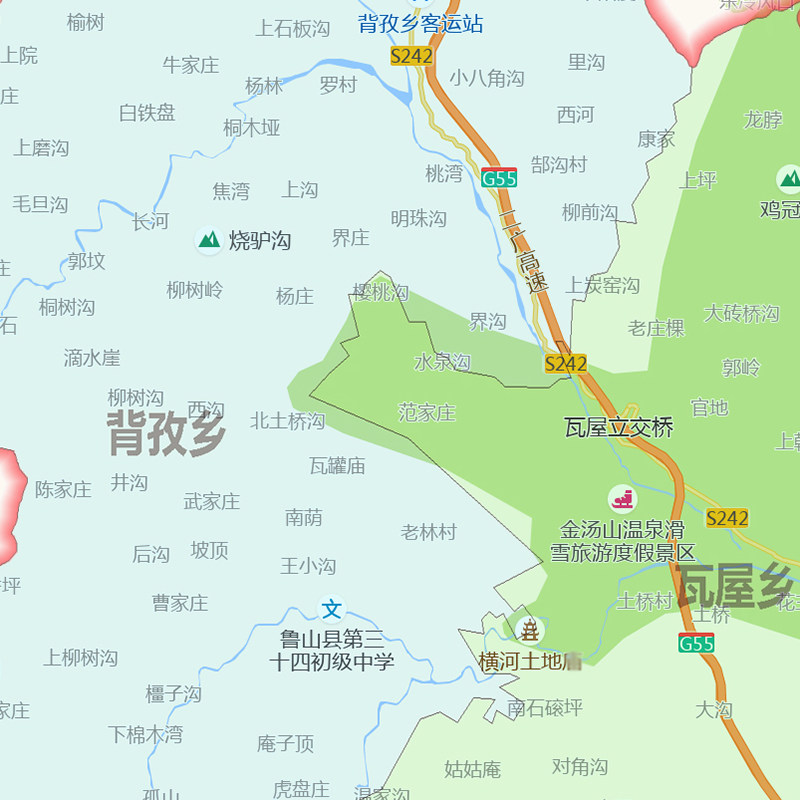 鲁山县地图1.15m平顶山市折叠版装饰画会议室客厅办公室书房壁画
