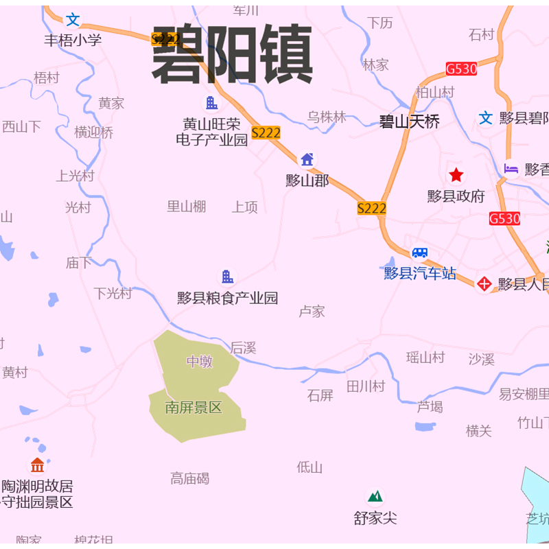 黟县地图1.15m黄山市折叠版装饰画会议室客厅沙发办公室书房壁画 - 图0