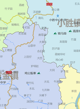丰顺县地图1.15m办公室书房装饰画梅州市区域划分高清打印折叠版
