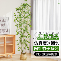 Simulation bamboo indoor decoration fake bamboo partition screen retaining wall construction outdoor decoration bamboo potted plant encryption green plant