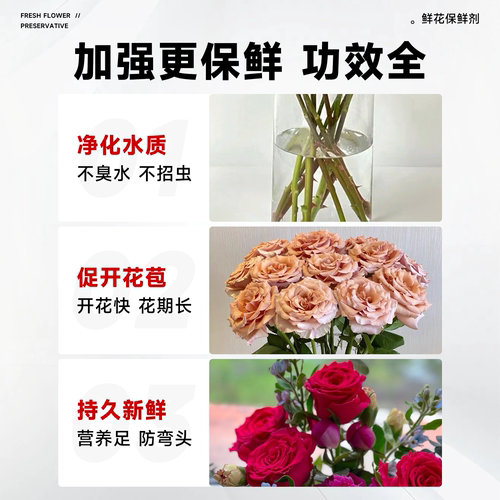 可利鲜鲜花保鲜剂hvb鲜切花水培植物养花营养液加强型延长花期 - 图3