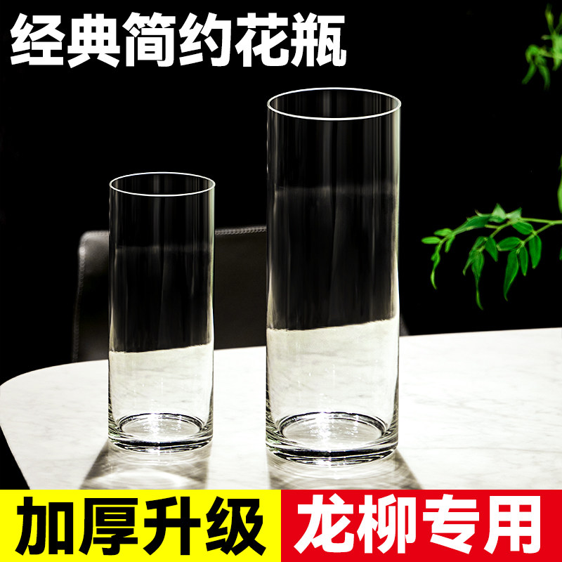 龙柳专用花瓶摆件客厅插花玻璃透明南天竹花瓶水培绿植水养高级感,淘宝优惠券,粉丝福利购,淘宝优惠卷