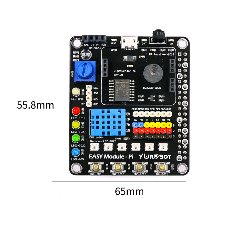 【YwRobot】适用于树莓派4B多功能扩展板OLED传感器模块DHT11-图0