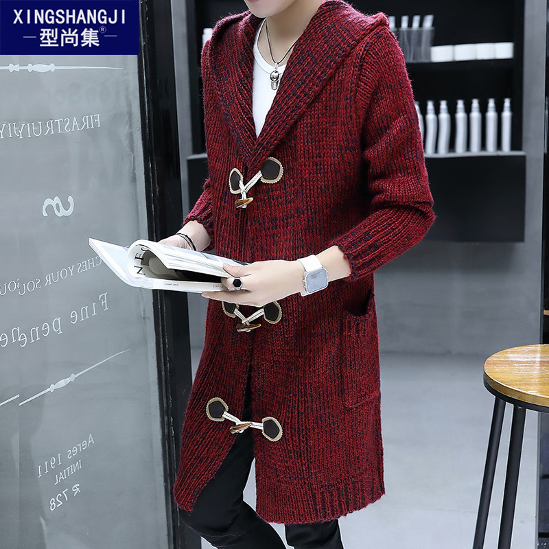 秋冬季男士毛衣针织韩版个性开衫 型尚集风衣