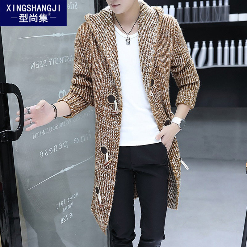 秋冬季男士毛衣针织韩版个性开衫 型尚集风衣