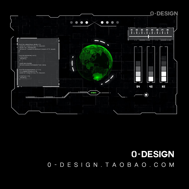 30款科幻未来赛博朋克HUD仪表盘数据图表分析ui界面ps设计素材 - 图1