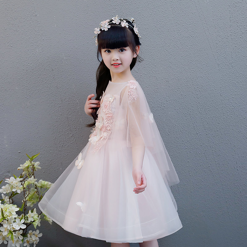 粉色女童婚纱蓬蓬裙儿童走秀演出服 致童代儿童礼服