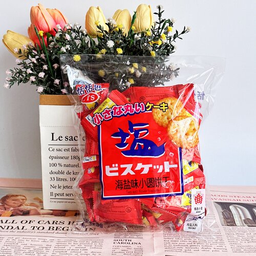 恬恬思TTS鲜葱蔬菜小圆饼干薄脆咸味小饼干248克*3袋装独立包装 - 图1