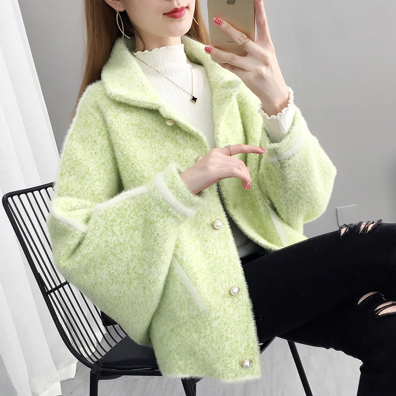 水貂绒外套秋冬2020新款短款开衫 唯朵莲短外套