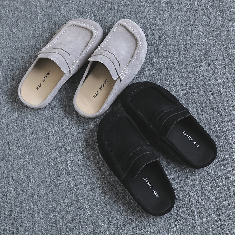 勃肯鞋男鞋豆豆鞋大头穆勒博肯鞋一脚蹬乐福鞋厚底复古休闲拖鞋男,淘宝优惠券,粉丝福利购,淘宝优惠卷