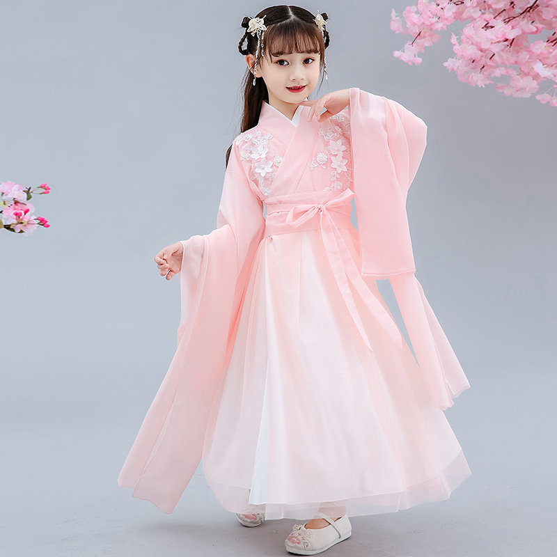 女童中国风汉服超仙女儿童夏连衣裙 欧蝶谷民族服装/舞台装