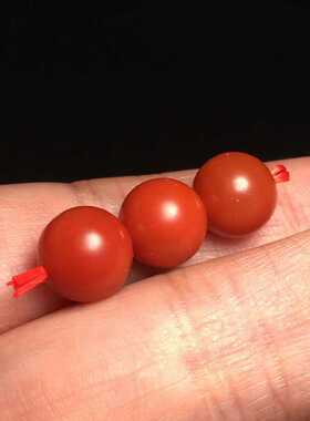 保山南红玛瑙单珠佛珠套装满色满肉柿子红腰珠顶珠柔光哑光百搭款