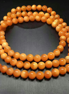 天然缅黄聚宝盆108佛珠单珠多宝手串diy海纹石蜜蜡翡翠舒俱来铜发