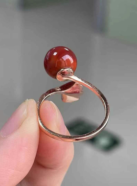 瓦西料南红原矿牛红戒指流行时尚收藏饰品手串翡翠手镯吊坠百搭款