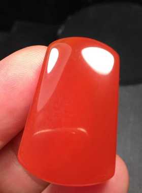 精品天然保山南红玛瑙无事牌吊坠辣椒红级别色红满朱砂纯色男女款