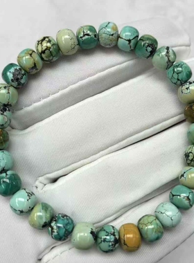 绿松石手串原矿湖北松精美7mm手串玛瑙手串项链挂件男女款