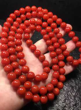 瓦西南红玛瑙108佛珠锦红满色满肉柿子红9㎜霸气十足大珠子男女