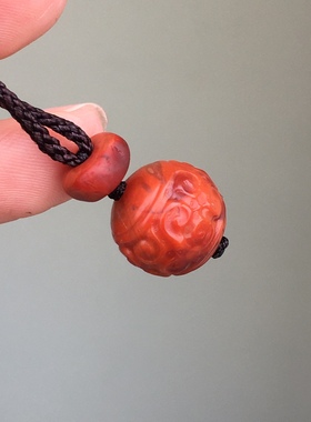 川料南红玛瑙特色牛血红火焰纹藏扣锁骨链吊坠挂件手串手链男女款