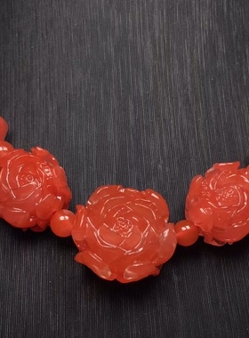 保山南红玛瑙牡丹花塔链手串佛珠毛衣链青金海纹绿松石流行时尚女