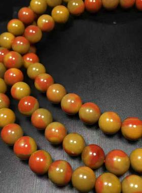 精品川料南红包浆108佛珠黄皮包浆双色色红料子润百搭时尚手链女