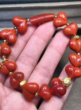 南红玛瑙收藏瓦西屁桃铁皮包浆俏黄浆玫瑰红俏柿子红鸡血包浆手串