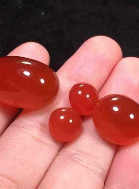 冰红南红玛瑙收藏级原矿天然保山料小庄料戒面吊坠耳钉四件套女