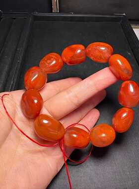 精品凉山南红玛瑙手串随行手链15㎜男女款民族风国风原创精美饰品