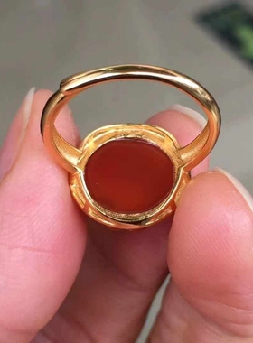 瓦西南红玛瑙格桑花女款戒指925银镶嵌活口珠宝饰品diy配饰精美女