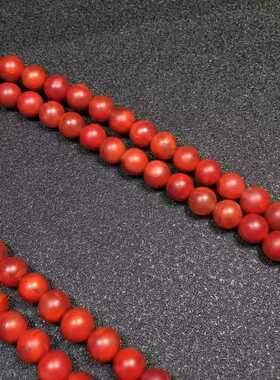 南红柔光佛珠7㎜瓦西玫红火焰柔光佛珠珠宝古玩旧物件手串吊坠男